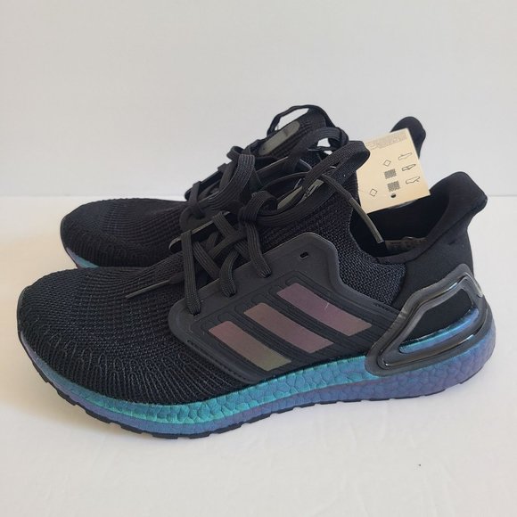 NEW Adidas Ultraboost 20 Running Shoes G55839 Size 7 Black Signal Cyan main image 7